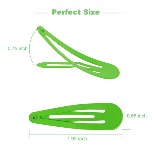 120 Pack Colorful Barrettes, 2 Inch Barrettes Metal Snap Hair Clips Candy Color Hair Accessories for Kids Teens, Toddlers,Women(40 Colors)