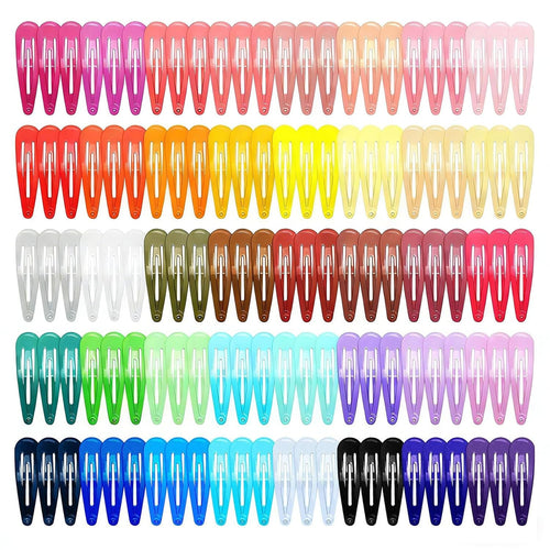 120 Pack Colorful Barrettes, 2 Inch Barrettes Metal Snap Hair Clips Candy Color Hair Accessories for Kids Teens, Toddlers,Women(40 Colors)