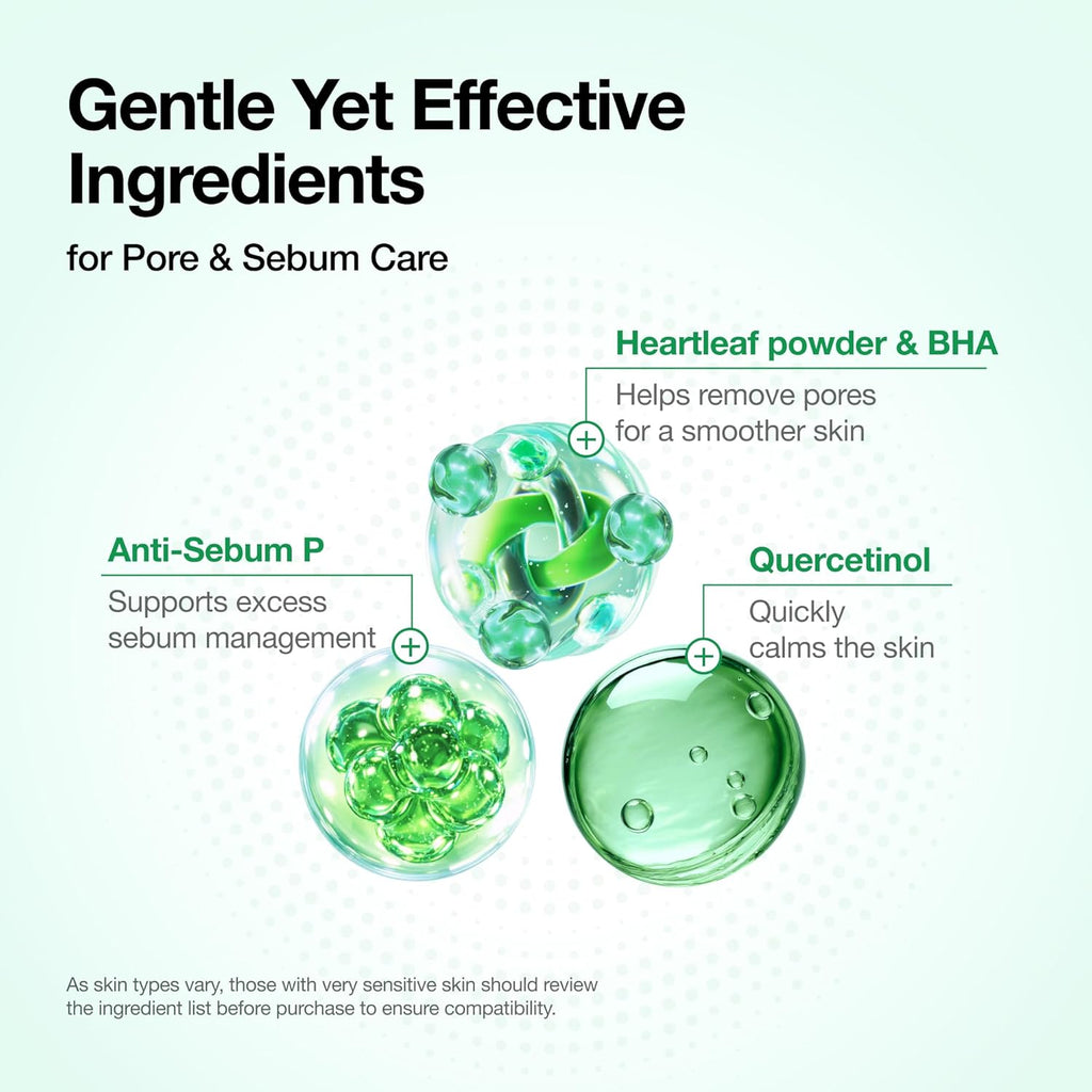 Heartleaf Quercetinol Pore Deep Cleansing Foam, Facial Cleanser, for Double Cleansing, BHA, Hyaluronic Acid, Glycerin, Face Wash, Blackhead Remover, Korean Skincare (150Ml/5.07 Fl.Oz.)